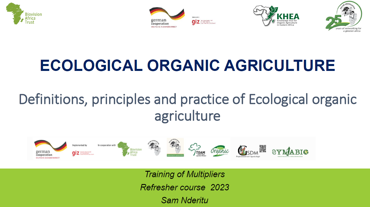 ECOLOGICAL ORGANIC AGRICULTURE