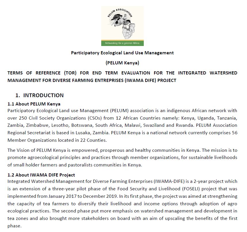 TOR FOR IWAMA DIFE END TERM EVALUATION